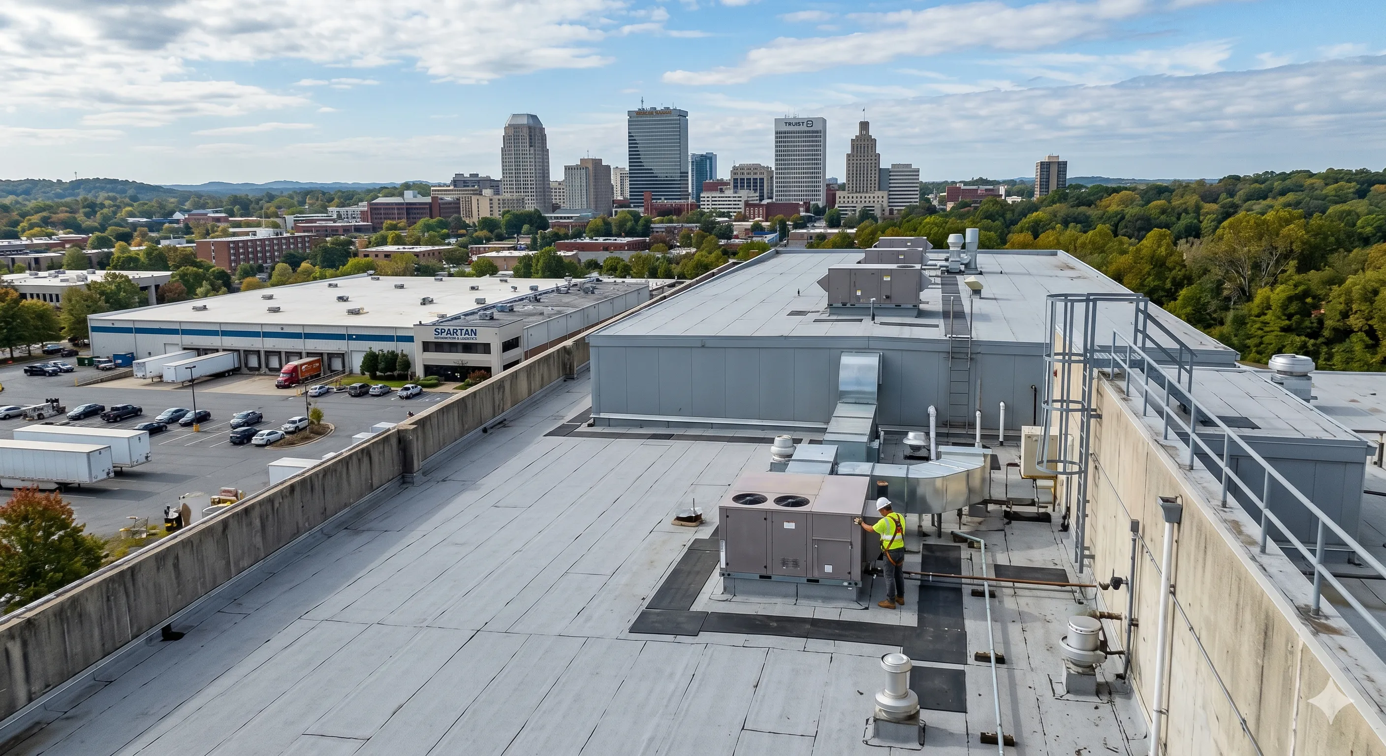 Commercial roofing project in the Triad